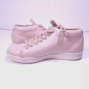 Linder Women's Biege Leather High Top Sneakers NWOB 498 sz 38 - Picture 1 of 6