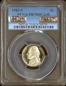 1983-S Jefferson Nickel PCGS PR70 DCAM Quality - Picture 1 of 2