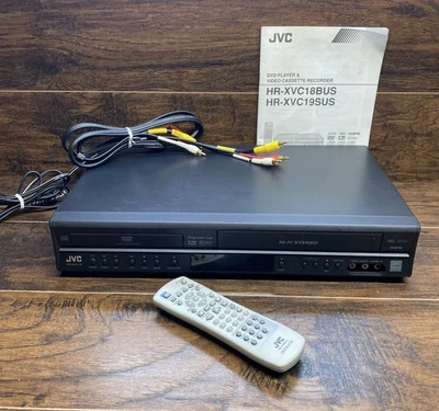 JVC Model HR-XVC18BU VCR VHS Player Works *DVD Does Not* Video Cassette Recorder - Image 1 of 4