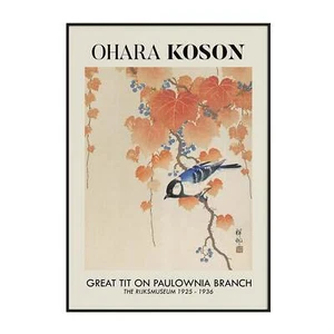 Ohara Koson - Great Tit On Paulownia Branch Wall Art Print - Picture 1 of 4