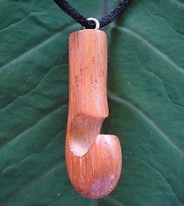Hawaiian Jewelry Small Wood Palaoa Necklace from Hawaii - Picture 1 of 1