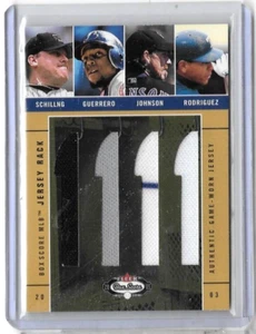 JERSEYS FLEER BOXSCORE AROD, VLAD GUERRERO, RANDY JOHNSON & C.SCHILLING '03 FLEER BOXSCORE QUAD - Imagen 1 de 1