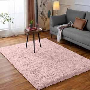 Long Fluffy Shaggy Rug Super Soft Non Slip Area Rug Living Room Bedroom Carpet - Picture 1 of 37