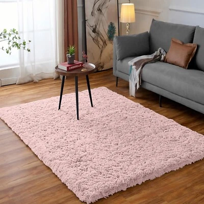 Long Fluffy Shaggy Rug Super Soft Non Slip Area Rug Living Room Bedroom Carpet - Image 1 of 4