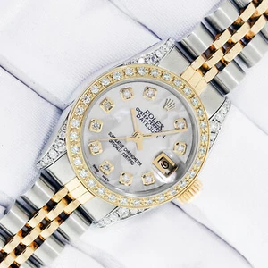 Rolex Lady DateJust 26 MOP esfera de diamantes - acero y oro de 18k bisel de diamantes reloj - Imagen 1 de 8