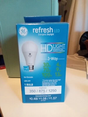 GE Refresh A19 HD LED 3-Way Light Bulb, Energetic Daylight, 4W 9W 13W - Image 1 of 3