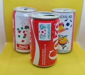 Original Coca-Cola Coke Can Football World Cup - Espana 82, Mexico 86, Italia 90 - Picture 1 of 20