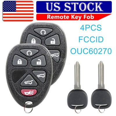 2 For 2007 2008 2009 2010 2011 2012 2013 2014 Chevrolet Tahoe Remote Fob + Key - Image 1 of 4