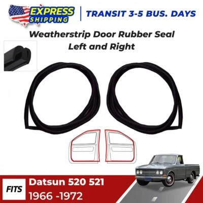 Weatherstrip Door Rubber Seal LH+RH Fits Datsun 521 /520 Pickup UTE 1966-72 Pair Foto 1 de 4