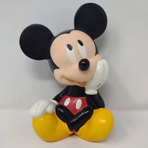 Vintage Disney Mickey Mouse Applause Vinyl Plastic Piggy Coin Bank 9" - Picture 1 of 6