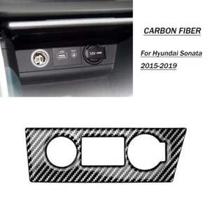 For Hyundai SONATA 2015-2019 Carbon Fiber Console Cigarette Lighter Panel Trim - Imagen 1 de 5