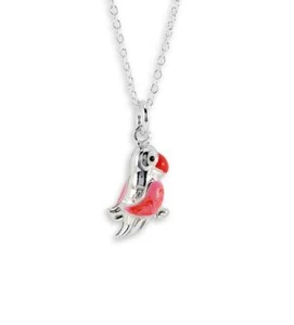 925 Sterling Silver Pink Parrot Pendant Charm Necklace s-494pnk - Picture 1 of 1
