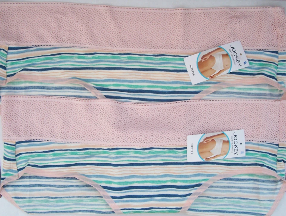 2 Jockey Soft Touch Lace Hipster Panties size 8 XL NWT - Image 1 of 1