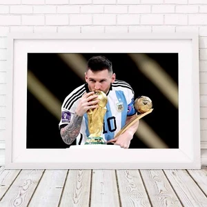 Lionel Messi - Argentina - Football Soccer Poster Print - Sizes A5 to A0 - Picture 1 of 14