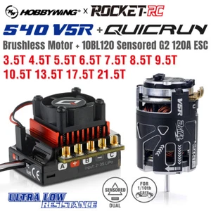 Hobbywing 120A ESC Rocket 540 Motor Sensored Brushless Combo for 1/10 RC Car - Picture 1 of 40