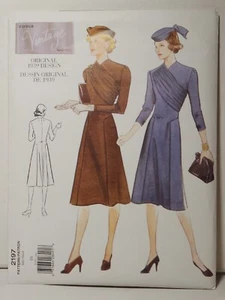 Vogue 2197 Talla 16 Vintage Modelo 1939 Diseño Original Vestido Patrón de Costura NUEVO - Imagen 1 de 3