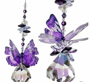 Butterfly crystal suncatcher, hanging rainbow suncatchers sun catcher prism - Picture 1 of 14