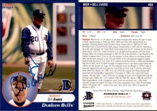 Bill Evers Signed 2004 Choice Durham Bulls #NNO Card *Autograph Den* Auto