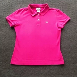 Polo Lacoste rosa magenta manica corta colletto preppy casual estate Francia - Foto 1 di 6