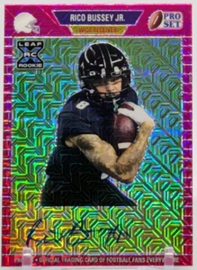 🏈2021 Leaf Pro Set Metal 1989 Pink Wave /20 Rico Bussey Jr #PA-RBJ Auto ✨ - Picture 1 of 2