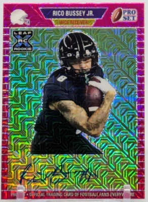 🏈2021 Leaf Pro Set Metal 1989 Pink Wave /20 Rico Bussey Jr #PA-RBJ Auto ✨ - Image 1 of 2
