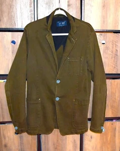 Blazer AJ Armani Jeans Para Hombres UE 50 Pecho Único Medio Forrado Caqui Verde Algodón - Imagen 1 de 7