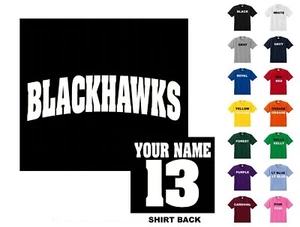 Blackhawks College Letters Hockey Custom T-shirt #265  - Free Shipping   - Imagen 1 de 2