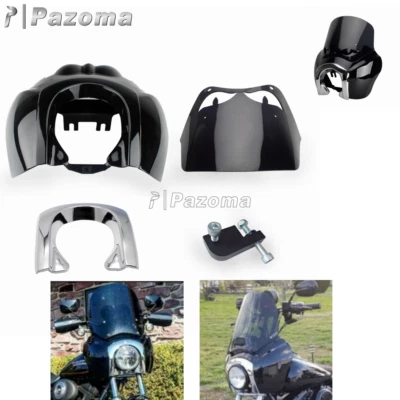 Club Style Front Fairing W/ 12" Windshield W/ Trim Bezel Kit For Harley Dyna 99+ — 第 1/4 张图片
