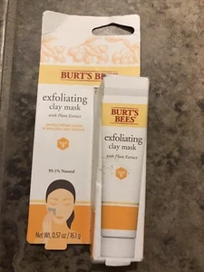 Burts Bees EXFOLIATING CLAY MASK .57oz Plum Extract Refines Pores - Picture 1 of 3