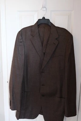 Blazer Hombre Zegna Mezcla Seda 3 Botones Marrón Talla 44 Largo  Foto 1 de 4