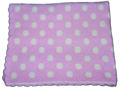 $32 VALUE❤BABY CRIB BLANKET ❤ 30"X39" ❤PINK W/ WHITE POLKA DOTS❤REBORN DOLL PROP - Image 1 of 3
