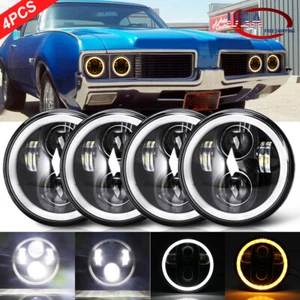 4PCS 5 3/4" 5.75" inch LED Headlights HI/LO Beam Halo DRL for 442 98 F85 Cutlass - Picture 1 of 12