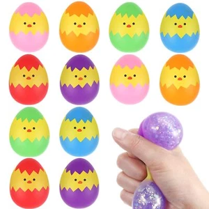 Easter Eggs Squishy Toys - 12 PCS Chicks Easter Eggs Stress Ball Easter Baske... - Picture 1 of 7