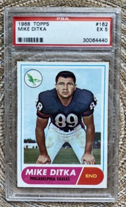 1968 TOPPS #162 MIKE DITKA FOOTBALL CARD PHILADELPHIA EAGLES PSA 5 - Picture 1 of 3