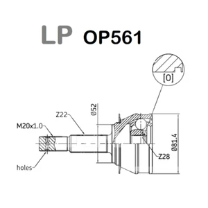 GIUNTO SEMIASSE LATO RUOTA OPEL ASTRA - CORSA LP PER 7837456 - Imagen 1 de 1