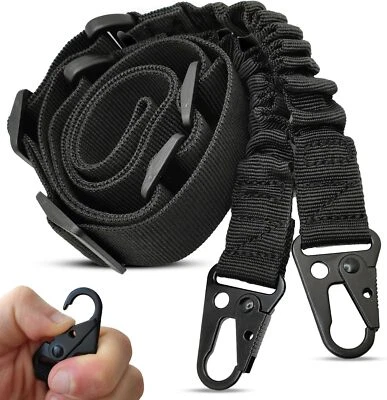 Tactical 2 Point Sling Rifle Adjustable Gun Sling Standard Strap with Metal Hook - Image 1 of 4