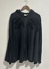 Puma Swan Cape Poncho Embroidered Feather Design Adult Large Black Women’s