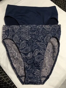 RHONDA SHEAR womens 2 pair  12% spandex classic brief panties Large  #4237 NEW - Picture 1 of 9