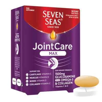 Seven Seas Joint Care Max | Aceite de pescado omega 3 glucosamina colágeno - paquete único Foto 1 de 4