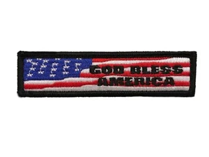 God Bless America USA Flag Morale Hook Fastener Patch (4.0 X 1.0) - Picture 1 of 1