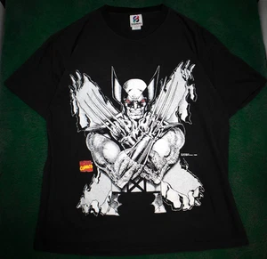 Vintage Marvel Wolverine T Shirt Size XL Signal Black Comic 1994 - Foto 1 di 8