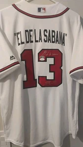 Ronald Acuna Jr. Atl Braves Signed "El De La Sabana" Majestic Jersey USA SM JSA - Picture 1 of 9