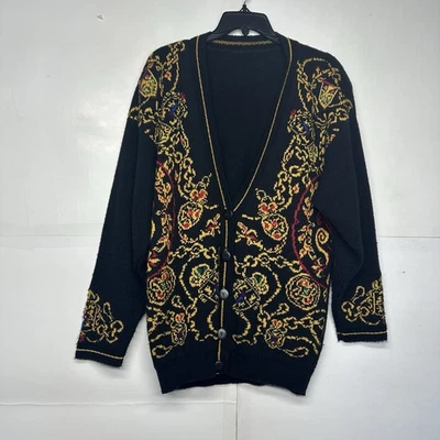 Cárdigan suéter vintage para mujer Norton McNaughton talla L negro Foto 1 de 4