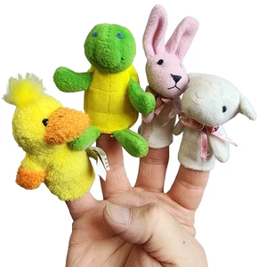 Finger puppets Turtle Lamb Rabbit Duck Pretend Play - Picture 1 of 16