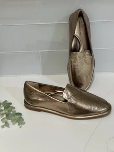 Neu Antonio Melani Aaron Metallic Leder Halbschuhe Fußgewölbestütze flache Schuhe Größe 7 - Bild 1 von 10