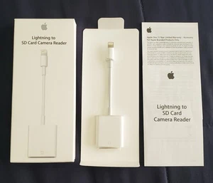 APPLE Lightning to SD Card Camera Reader Adapter MD822ZM/A NEW OPEN BOX - Photo 1/6