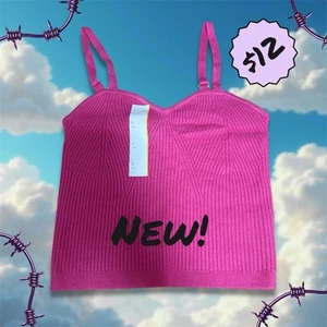 Wild Fable~ Sweater Tank Top~Womens Small ~ Rib Knit Adjustable Straps~Pink~BNWT - Picture 1 of 9