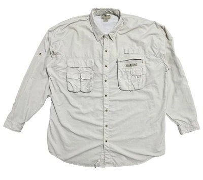 Camisa Gancho y Aparejos Para Hombres 2XL Beige Ventilado Pesca Malla Bolsillos Safari MO1005L Foto 1 de 4