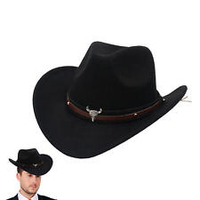 MEN'S WESTERN COWBOY HAT BLACK FELT COWBOY RIDING HAT