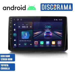 AUTORADIO ANDROID 6/128GB TOYOTA COROLLA 2018-2021 STEREO AUTO TOUCH 9" WIFI GPS - Foto 1 di 6